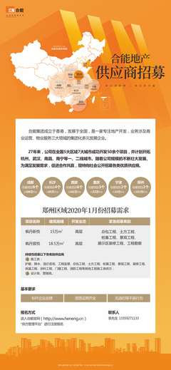 「新城市,新动力」 合能地产郑州区域供应商招募